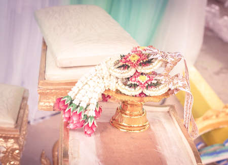 Wedding Flowers in Thai style in pink tone.の写真素材