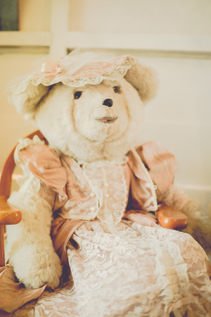 bear in vintage tone.の写真素材