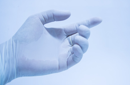 scientist hand workingの写真素材