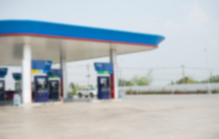 blurred gas station.