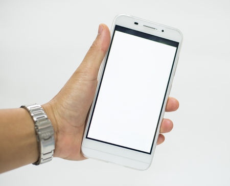 Hand using smart phone social media conceptの写真素材