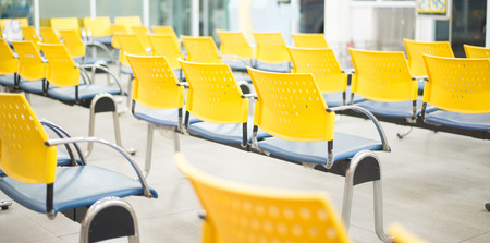 Blurred Yellow chairsの写真素材