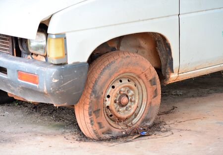burst tire