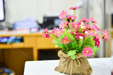 flowers in office.の写真素材