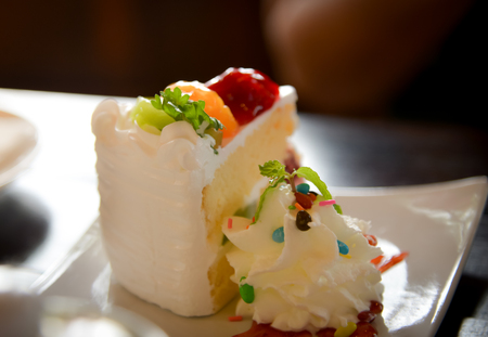 cake with strawberriesの写真素材