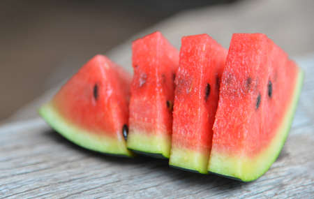 water melon on wood texture.の写真素材
