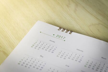 Blurred calendar page