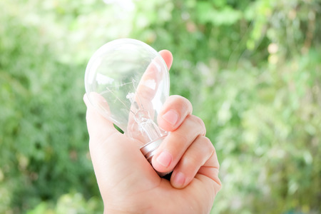 Lamp in green energy concept.