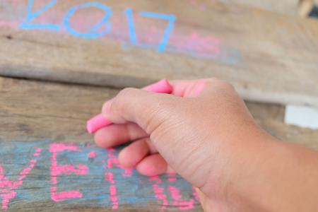 hand with chalk