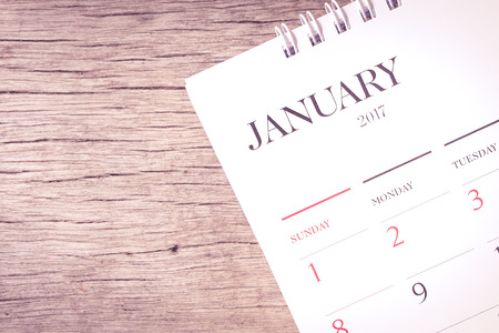 JANUARY 2017 CALENDARの写真素材