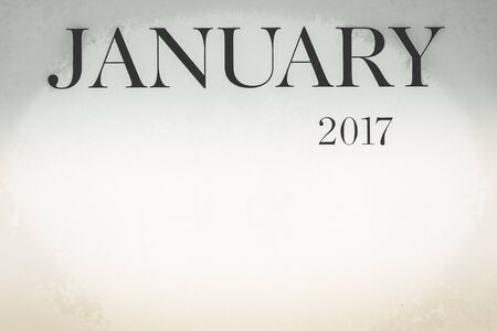 Close up JANUARY 2017 calendar  dark toneの写真素材