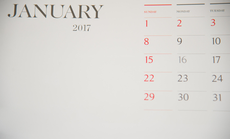 CALENDAR 2017 JANUARYの写真素材