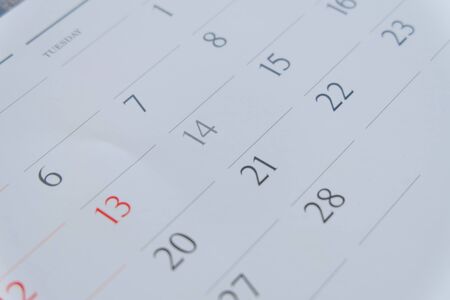 calendar page Valentine day  2017 concept.Close up  on Tuesday 14 Februaryの写真素材