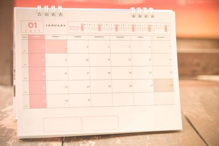 Blurred calendar pageの写真素材