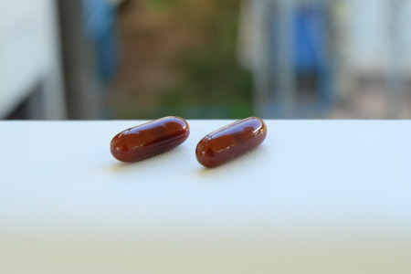 Drug prescription for treatment medication. Pharmaceutical medicament, cure in container for health.の写真素材