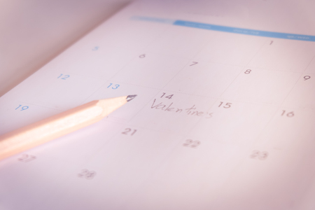 Calendar page in pink  tone.の写真素材