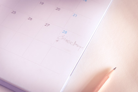 Calendar page in pink  tone.の写真素材