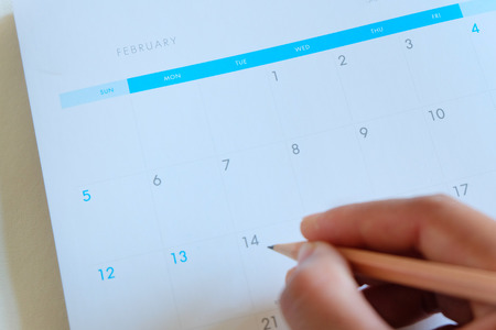 calendar page in white tone.の写真素材