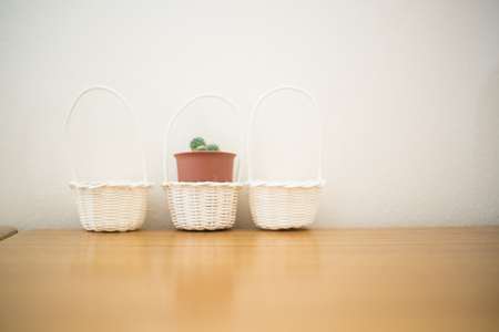 Blurred bamboo basketの写真素材