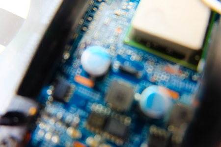 Blurred electronic board technology background.