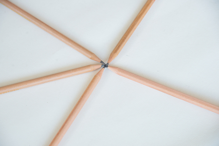 Close up pencils on white background.の写真素材