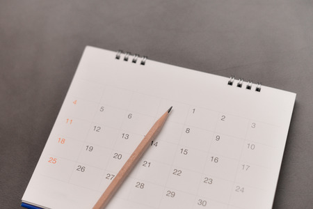 Calendar with pencil in planning concept.の写真素材