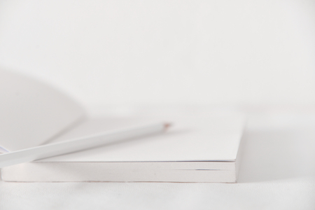 Reading and writing white tone.の写真素材