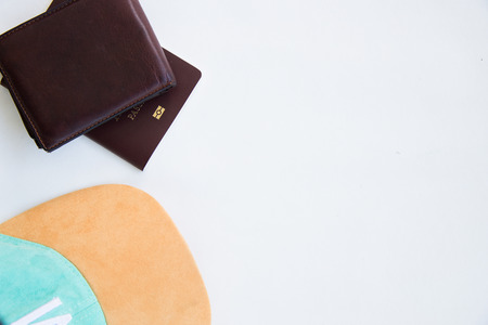 Accessories on top viwe travel background concept.の写真素材