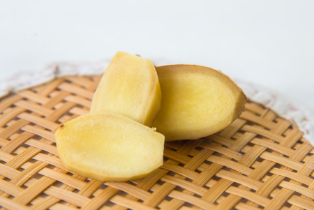 Ginger on white texture.の写真素材