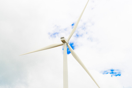 White turbine on sky nature background.