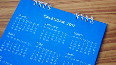 calendar on wooden backgroundの写真素材