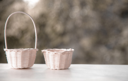 Bamboo basket in japaness toneの写真素材