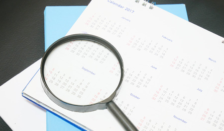 Blurred calendar in white tone.の写真素材