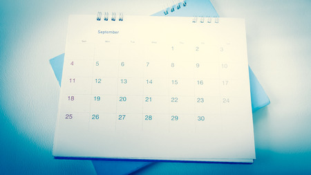 Blurred calendar in white tone.の写真素材