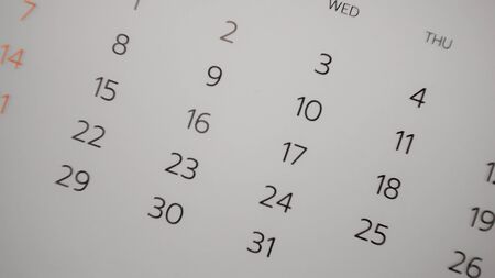 Blurred calendar in planning concept.