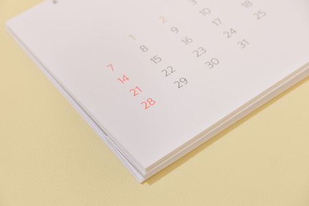 blur calendar page in planning concept.
