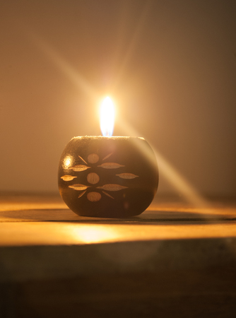 close up on candle light.の写真素材