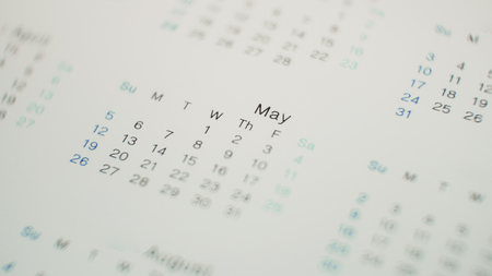 Blurred calendar in planning concept.