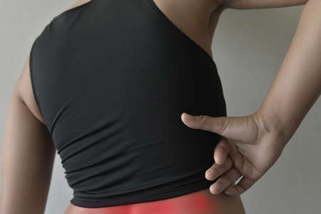 Close up Patient back pain.