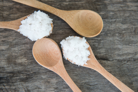 Spoon wood on wooden texture.cooking concept.の写真素材