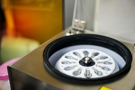 Close up serofuge equipment in laboratory.の写真素材