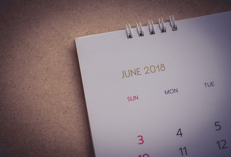 Blurred calendar 2018 on texture.の写真素材