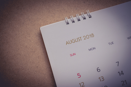 Blurred calendar 2018 on texture.の写真素材