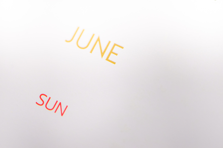 Close up calendar on white tone in planning concept.