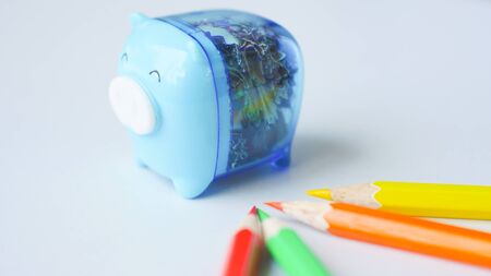 Pencil color on white background creating concept.の写真素材