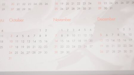 Blurred white calendar in new year concept.の写真素材