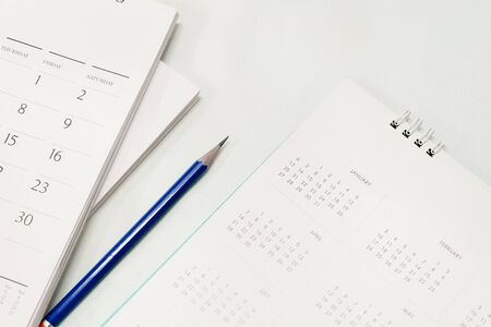 Blurred calendar in planning concept.White tone.の写真素材