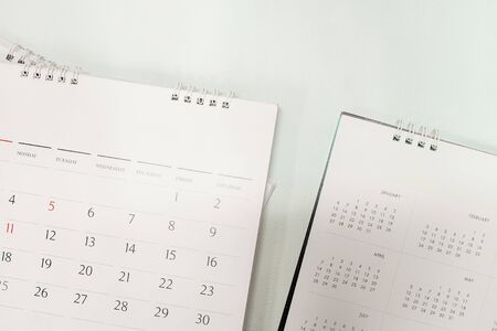 Blurred calendar in planning concept.white tone.の写真素材