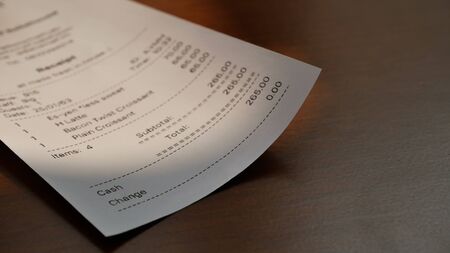 bill checking concept coffee in coffee shop.