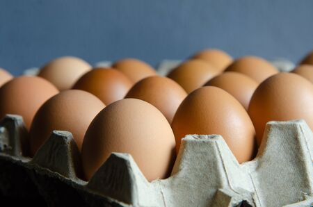 Close up group egg in box.Raw food concept.